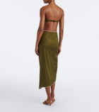 Adriana Degreas Ruffled cotton-blend midi skirt