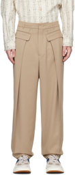 ADER error Beige Pleated Trousers