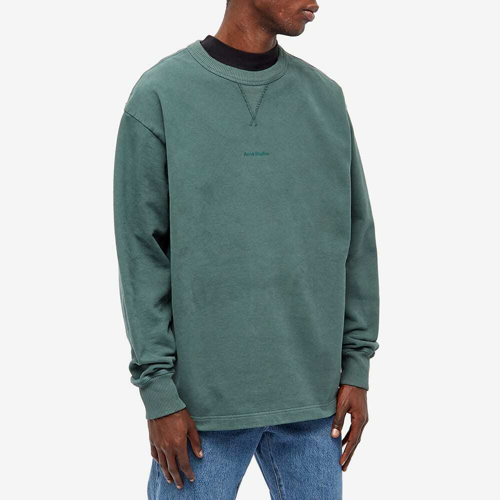 Acne Studios Men's Fin Stamp Crew Sweat in Pine Green Acne Studios