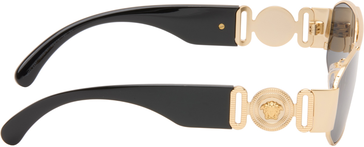 Versace Medusa Biggie Sunglasses with Gold Detailing Versace Black & Gold Medusa Biggie Sunglasses Versace main image 2