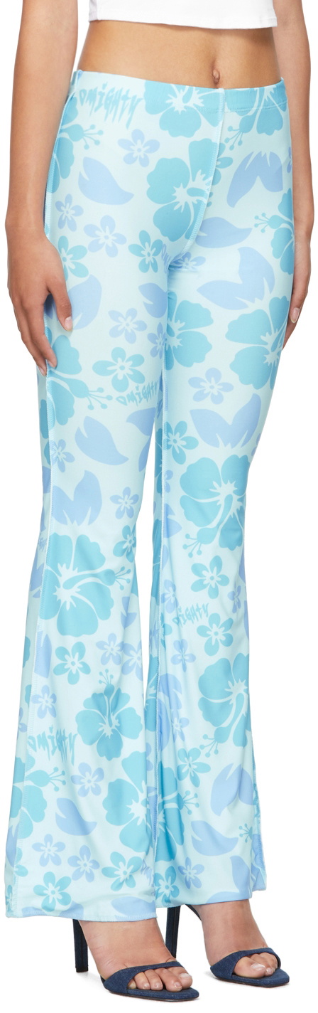 OMIGHTY SSENSE Exclusive Blue Floral Hibiscus Trousers