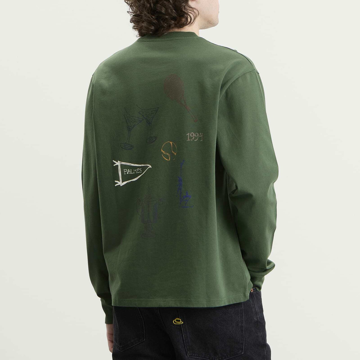 Palmes Men's Pennant Longsleeve T-Shirt in Green