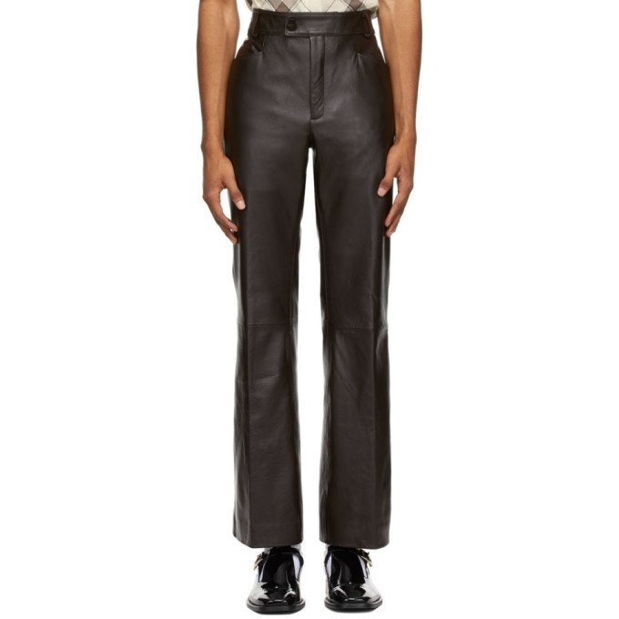 Photo: Ernest W. Baker Brown Leather Flare Trousers