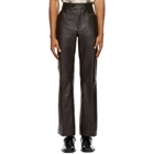 Ernest W. Baker Brown Leather Flare Trousers