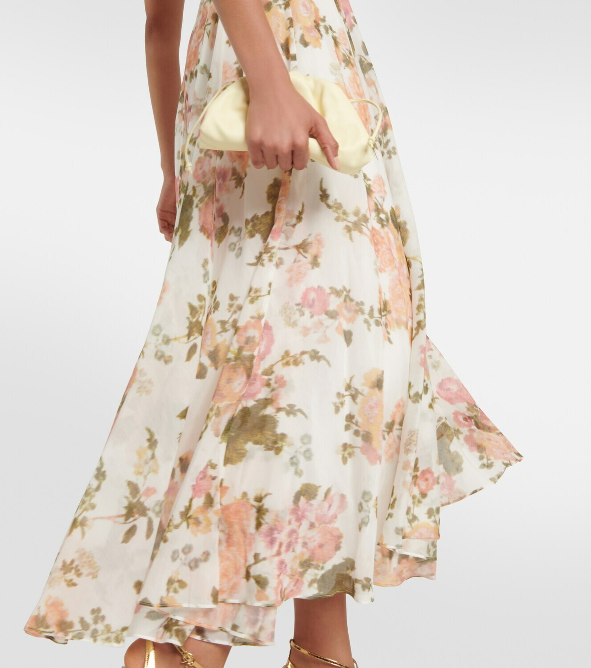 Robe Maxi Noire Erdem En Soie - Taille FR42 - Modèle Floral Et Manches Bouffantes