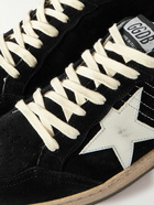 Golden Goose - Ball Star Distressed Suede and Leather Sneakers - Black