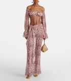 Bananhot Elma off-shoulder paisley crop top