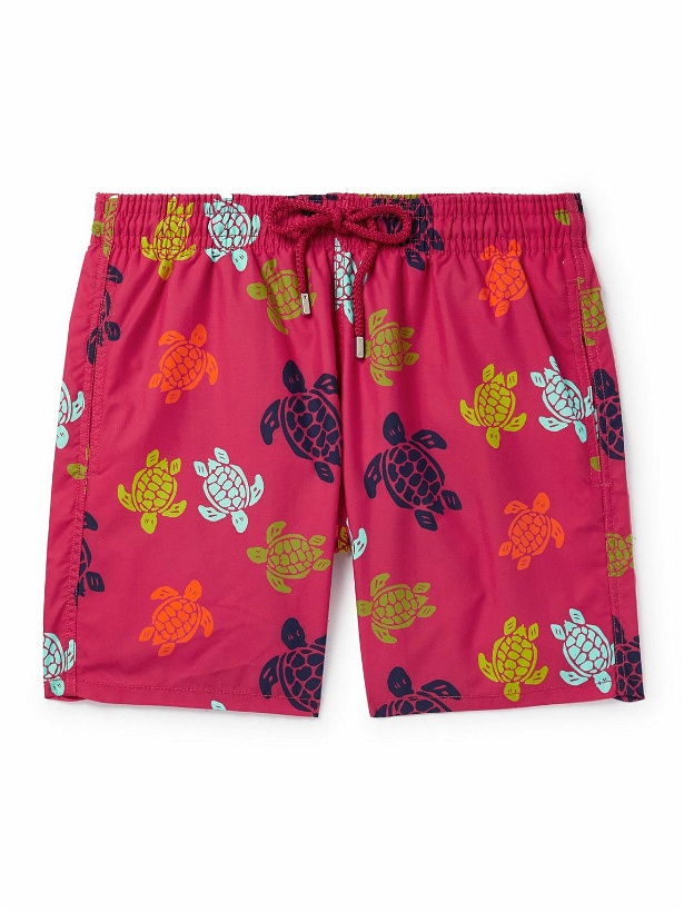 Photo: Vilebrequin - Moorea Mid-Length Printed Recycled Swim Shorts - Red