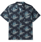 Desmond & Dempsey - Eros Camp-Collar Printed Cotton Pyjama Shirt - Blue