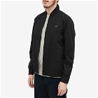 Fred Perry Authentic Men's Zip Through Bomber Jacket Overshirt in Black