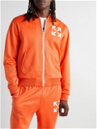 Off-White - Slim-Fit Logo-Print Tech-Jersey Track Jacket - Orange