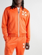 Off-White - Slim-Fit Logo-Print Tech-Jersey Track Jacket - Orange