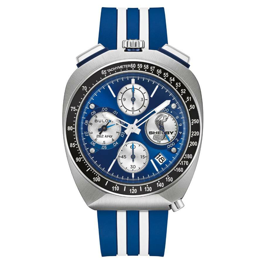 Bulova Limited Edition Shelby Racer Chronograph Quartz Blue Dial Mens Watch 98B452
