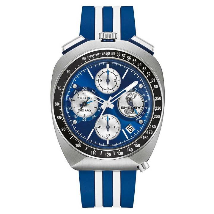 Photo: Bulova Limited Edition Shelby Racer Chronograph Quartz Blue Dial Mens Watch 98B452