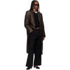 TONYWACK Brown Naked Single Lamb Leather Coat
