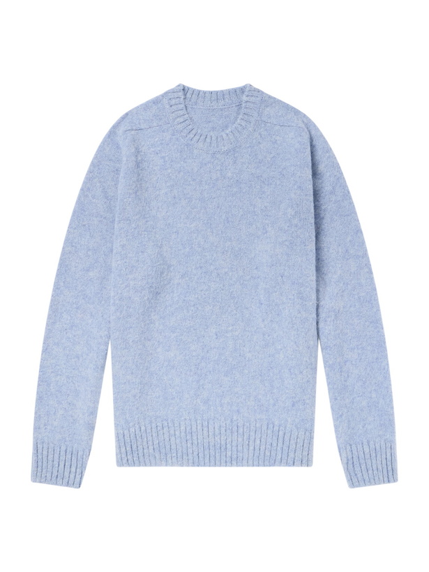 Photo: Anderson & Sheppard - Geelong Brushed-Wool Sweater - Blue