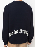 PALM ANGELS - Curved Logo Wool Sweater