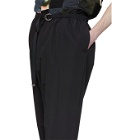 Fumito Ganryu Black Tapered Ring Belt Trousers