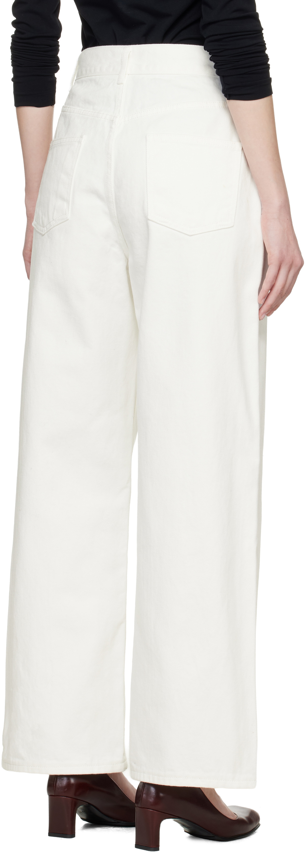 TONYWACK Off-White Wide-Leg Baggy Denim Jeans
