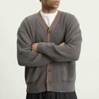 Comme des Garçons Homme Men's Half Cardigan in Grey X Brown