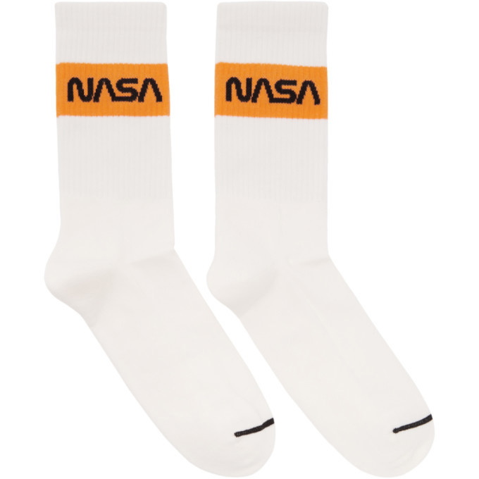 Photo: Heron Preston White NASA Edition Cotton Rib Socks