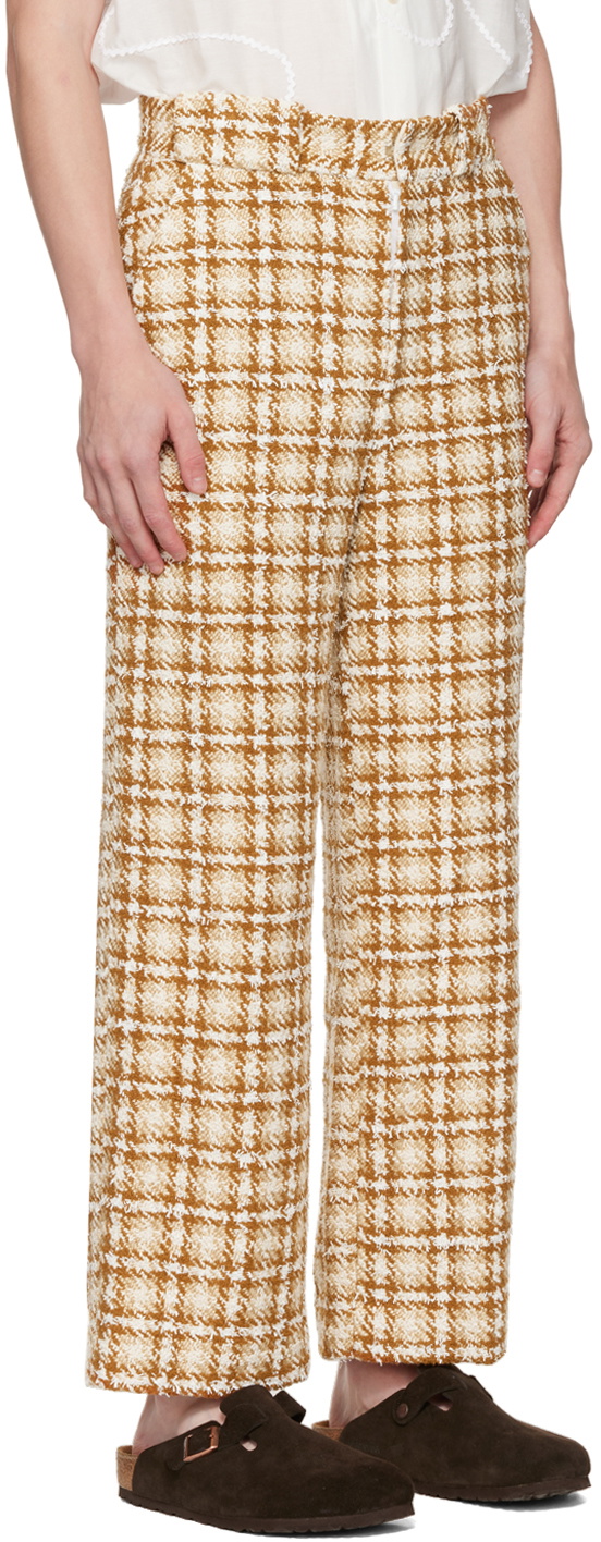 young n sang Brown Straight-Leg Trousers