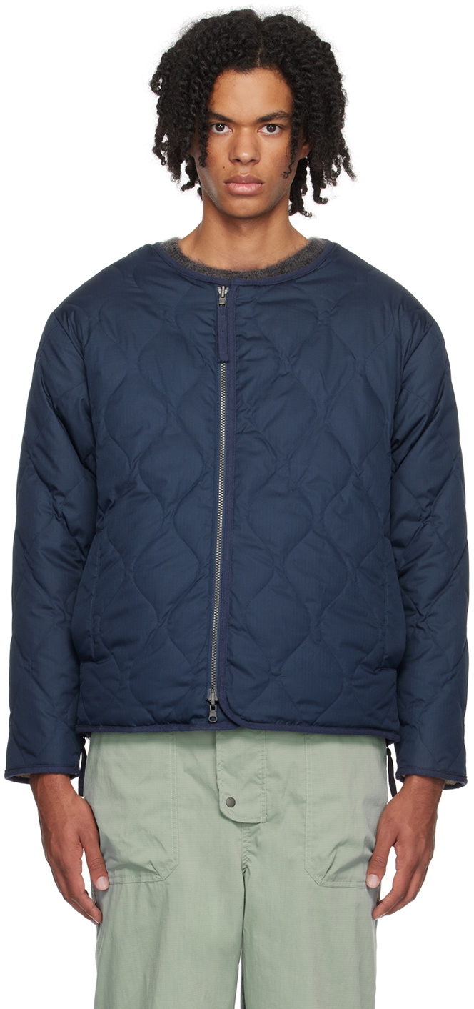 TAION Navy Zip Reversible Down Jacket Taion Extra