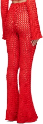 Moschino Red Crocheted Lounge Pants