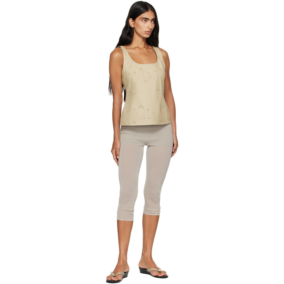Paloma Wool Beige Fil Leather Top