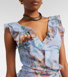 Etro Printed ruffled maxi dress