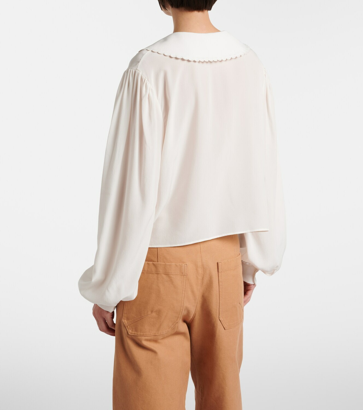 Chloé Scalloped silk shirt