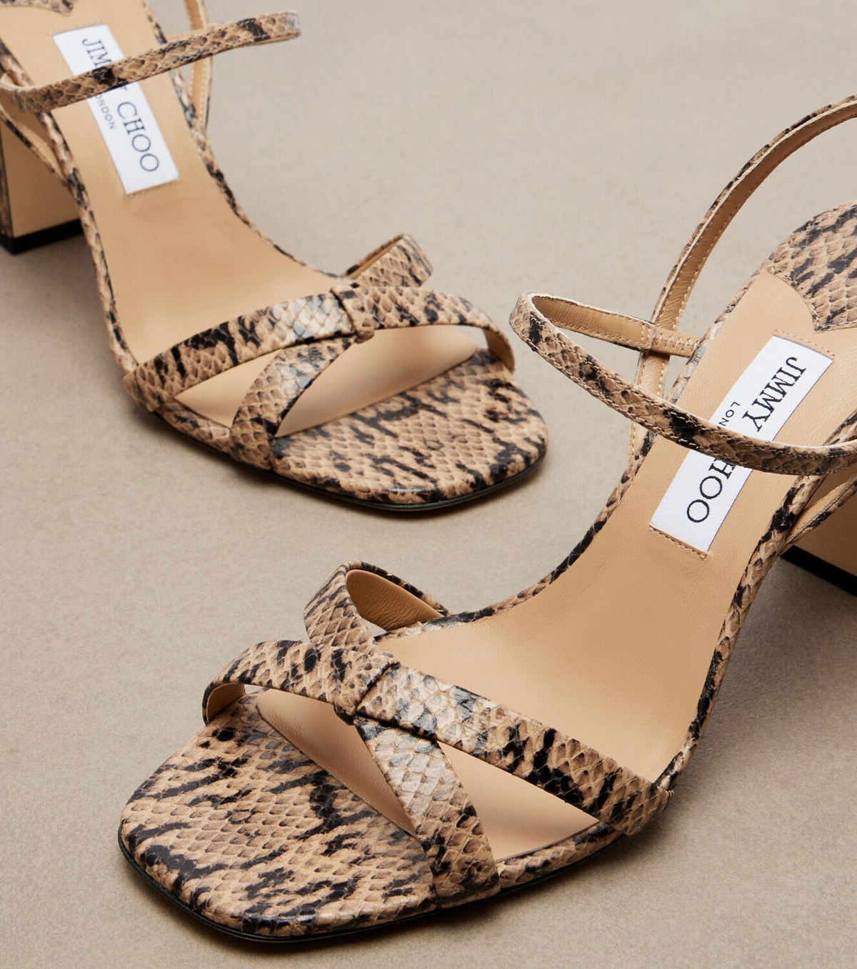 Jimmy Choo Elsy snake-effect slingback sandals