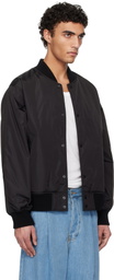 Reigning Champ Black Econyl Satin Nylon Stadium Bomber Jacket