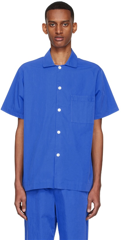 Photo: Tekla Blue Organic Cotton Pyjama Shirt