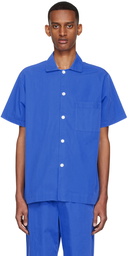 Tekla Blue Organic Cotton Pyjama Shirt