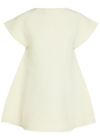 Issey Miyake Ribbed-knit Peplum Mini Dress Off White