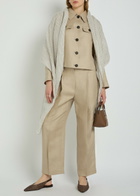 Brunello Cucinelli Striped Metallic Linen-blend Scarf - Beige - One Size