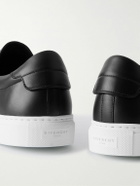 Givenchy - Urban Street Logo-Appliquéd Webbing-Trimmed Leather Slip-On Sneakers - Black