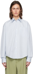 AMI Paris Blue & White Boxy Fit Shirt