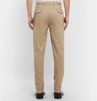 Beams F - Slim-Fit Tapered Pleated Linen-Blend Twill Drawstring Trousers - Beige
