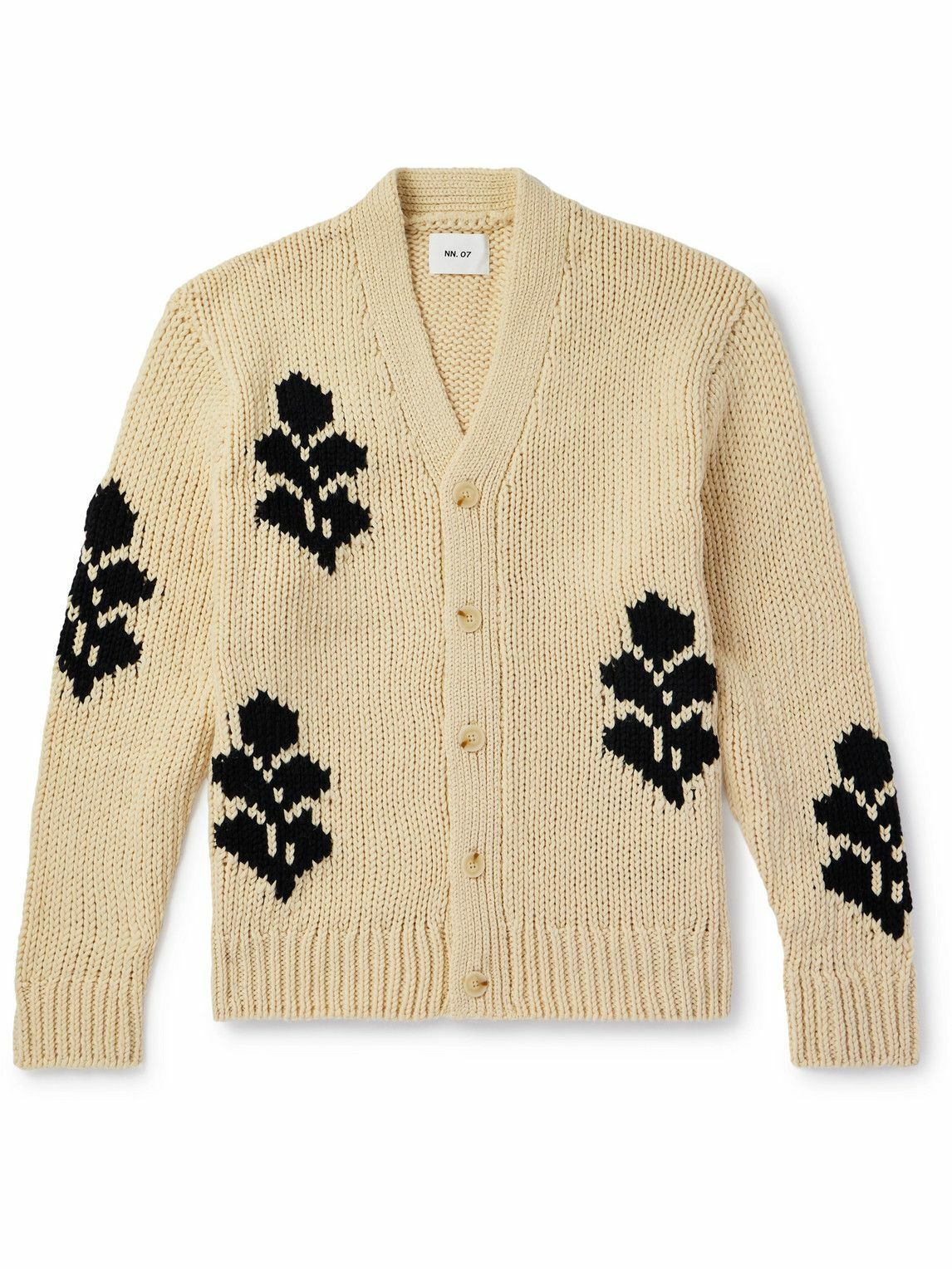 NN07 - Mika 6620 Recycled Intarsia-Knit Cardigan - Neutrals NN07