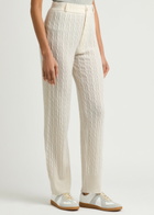 Guest In Residence Cable-knit Straight-leg Cashmere Trousers Cream