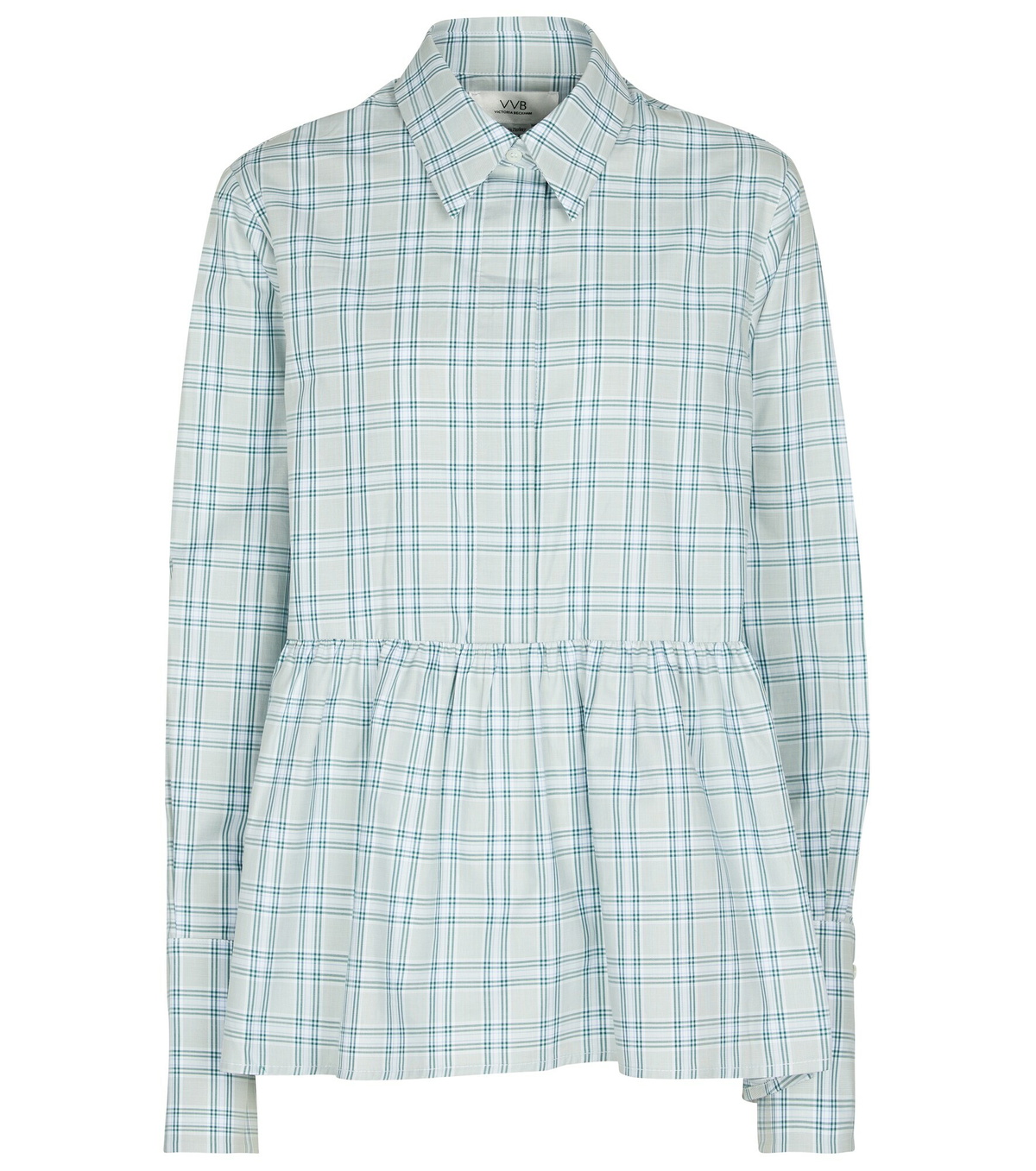 Victoria Victoria Beckham - Checked peplum shirt
