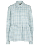 Victoria Victoria Beckham - Checked peplum shirt