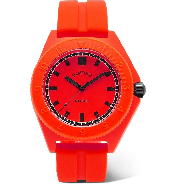 Photo: Bamford Watch Department - Mayfair Rubber Watch - Red