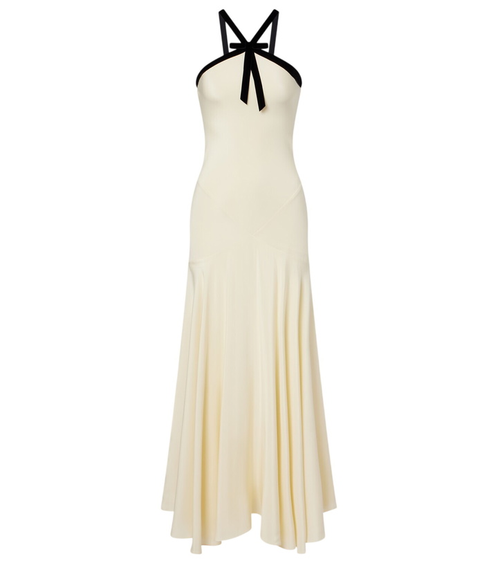 Photo: Rodarte Velvet-trimmed silk crêpe maxi dress