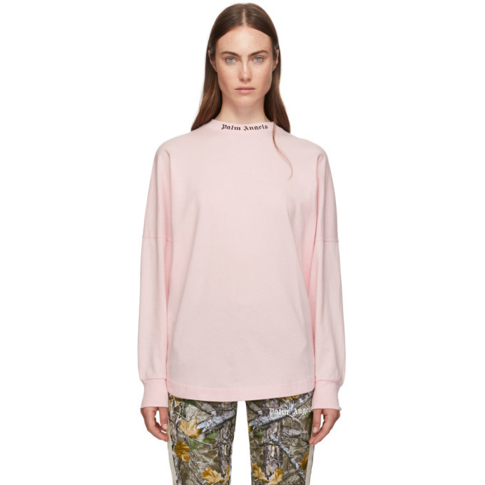 Palm Angels Pale Pink Cotton T-shirt main image 1