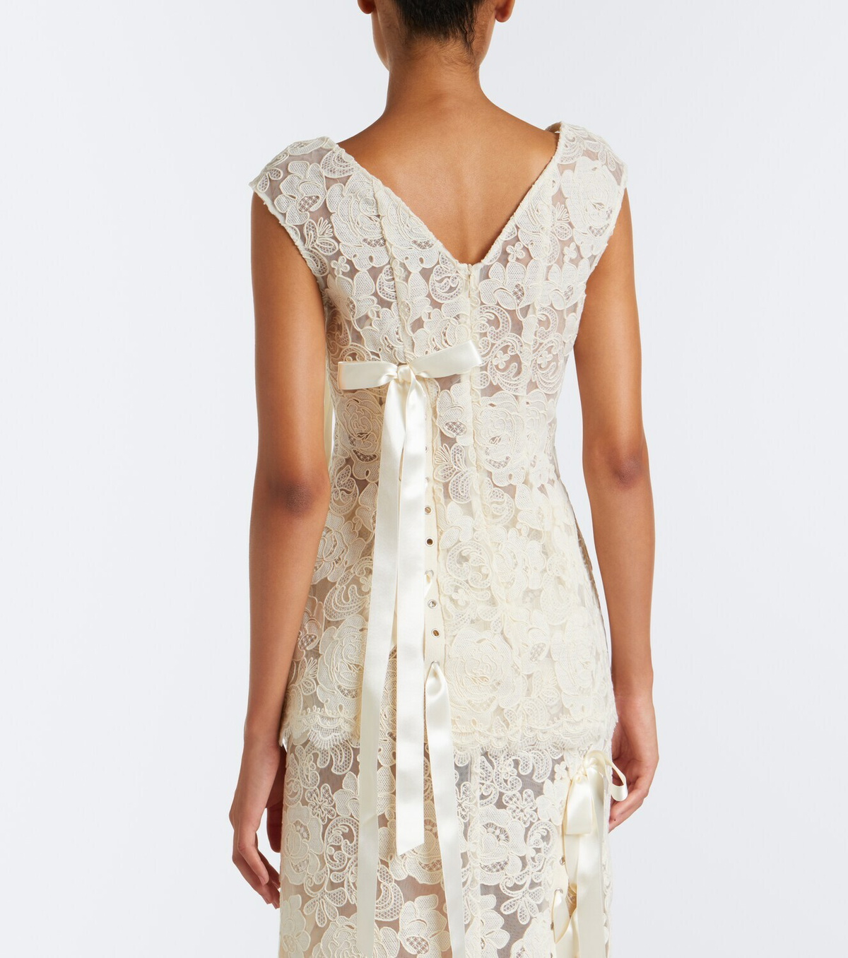 Simone Rocha Unraveling bow-detail lace top