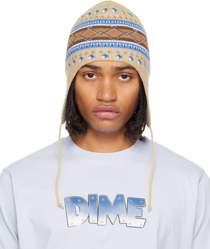 Photo: Dime Beige & Blue Alpine Beanie