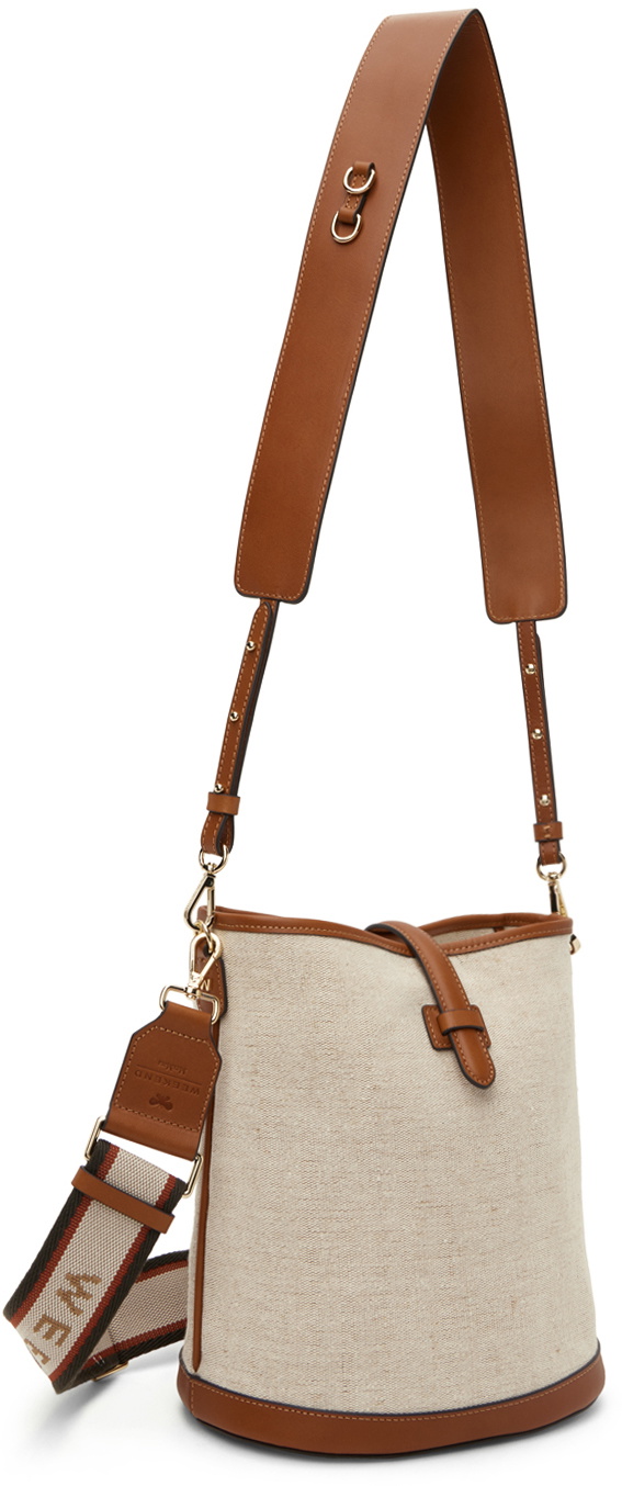 WEEKEND MAX MARA ショルダーバッグ DOMIZIA1 004 2515511035 Canvas and leather bucket bag, colonial | Weekend Max Mara